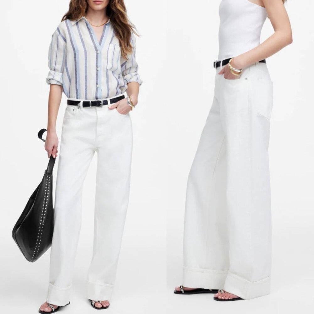 Madewell White Straight-Leg Jeans